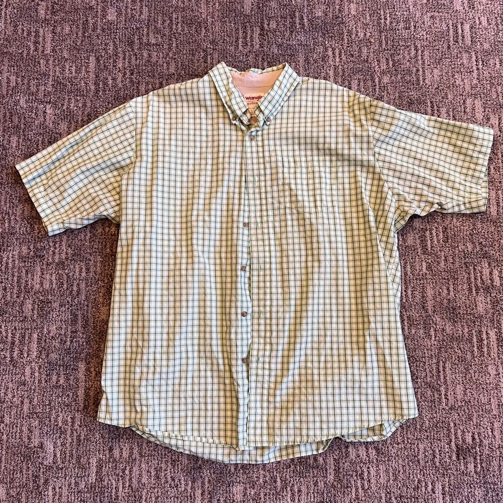 Green Checkered Button-Down Shirt